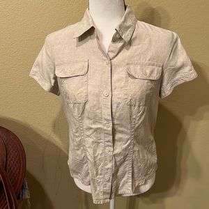 👚 LN Liz Claiborne brand women’s button up short sleeve shirt